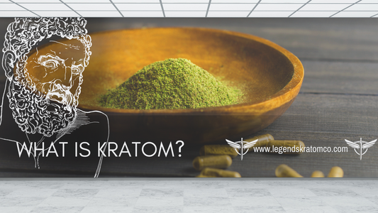 Kratom powder and kratom capsules are the main image for a blog discussing 'what is kratom?' and goes over where kratom originates.